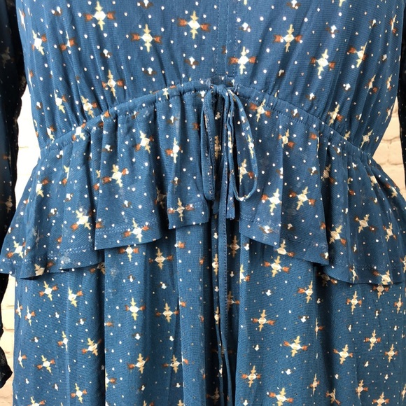 1X 2X Style & Co Blue Ruffle Mesh Overlay Top Plus Size - Picture 6 of 6